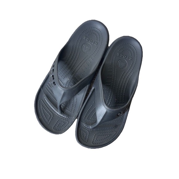 CROCS Shoes - Crocs Women's Size 9 Flip Flops Black Comfort Shoes Sandal Thong
